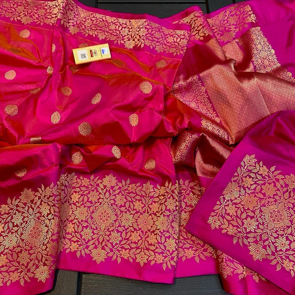 Pure Katan Silk 1 Fancy Stylish Festive Wear Handloom Banarasi Saree Collection